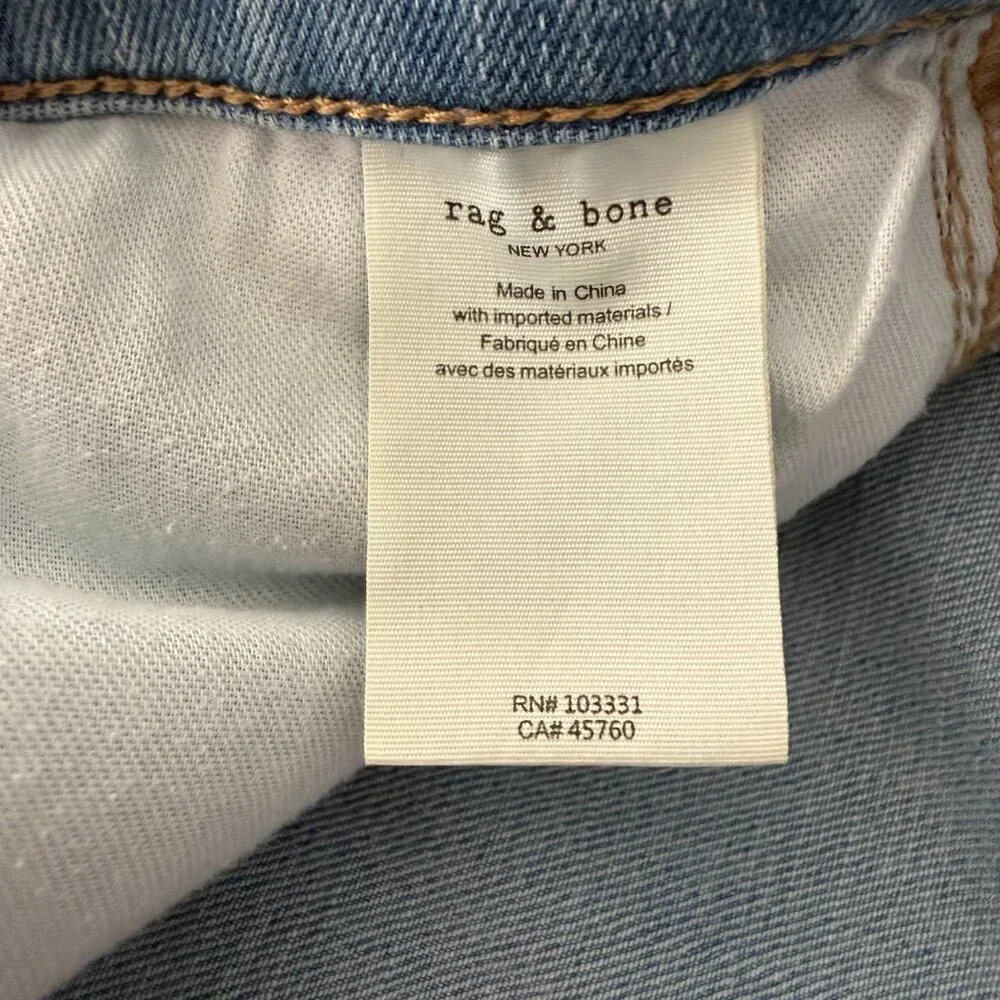 Rag & Bone Dylan Low Rise Slim Boyfriend Jeans Denim Size 30 Light Wash - Picture 8 of 10